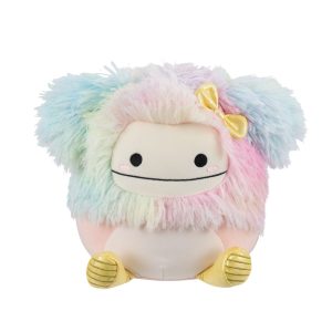 Diane the Peach Bigfoot with Yellow Rain Boots